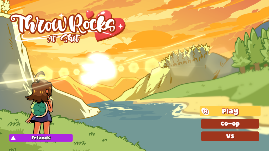 Title screen for Throw Rocks at Shit